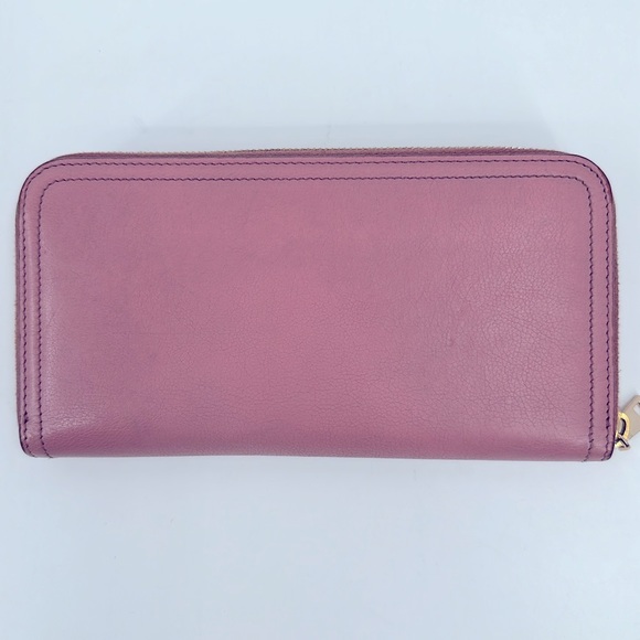 Authentic Prada Saffiano Vernice Leather Bow Zip Wallet-Pink - Picture 4 of 14
